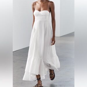 ZARA ZW COLLECTION RUFFLED POPLIN DRESS